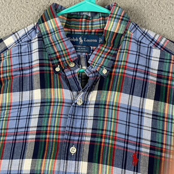 VTG Raph Lauren Blake Button Down Shirt Men's L Plaid Preppy Smart Causal - Picture 8 of 9